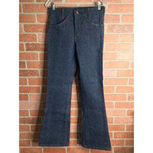 Vintage JCPenney Mens Flare Leg Plain Pockets Jeans Extra Strength Size 28